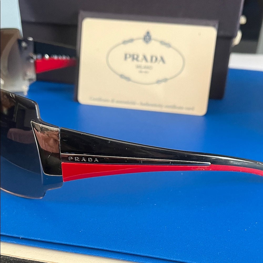 Prada Black and Silver Sunglasses - Picture 5 of 7